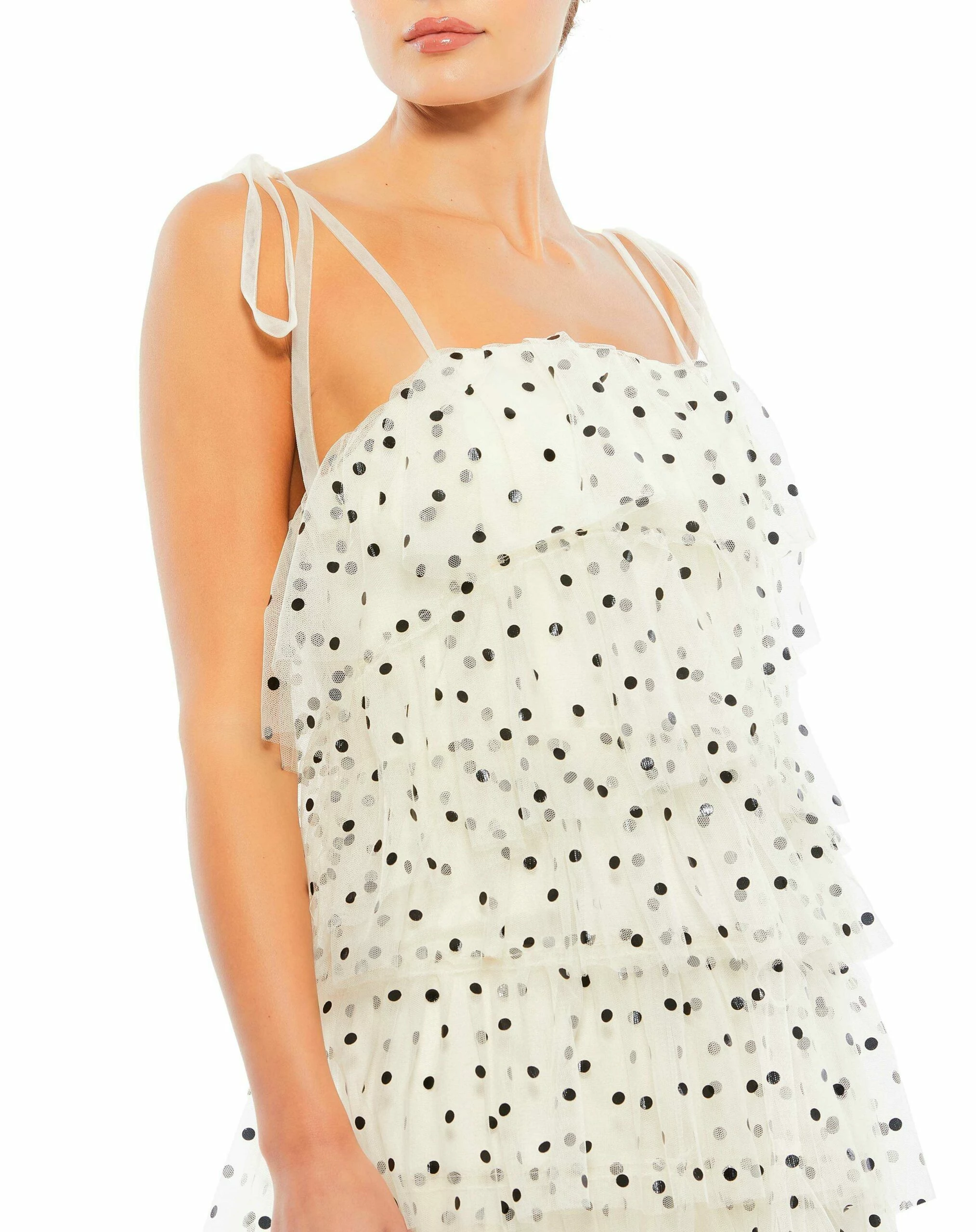 Polka Dot Ruffle Tiered Spaghetti Strap Mini Dress 5 Polka Dot Ruffle Tiered Spaghetti Strap Mini Dress - Image 3