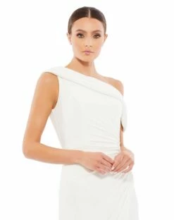 Ruched Off-The-Shoulder Midi Dress -Women's Skirt 26484 WHT 3 WS