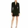 Feathered Trim Tuxedo Dress -Women's Skirt 26510 Black AB