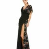 Faux Wrap Multi Colored Beaded Floral Gown -Women's Skirt 26530 BMU Default 1 WS