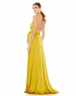 Charmeuse Halter Strap Soft Tie Waist Gown 13 Charmeuse Halter Strap Soft Tie Waist Gown -Women's Skirt 26531 CTR 2 WS