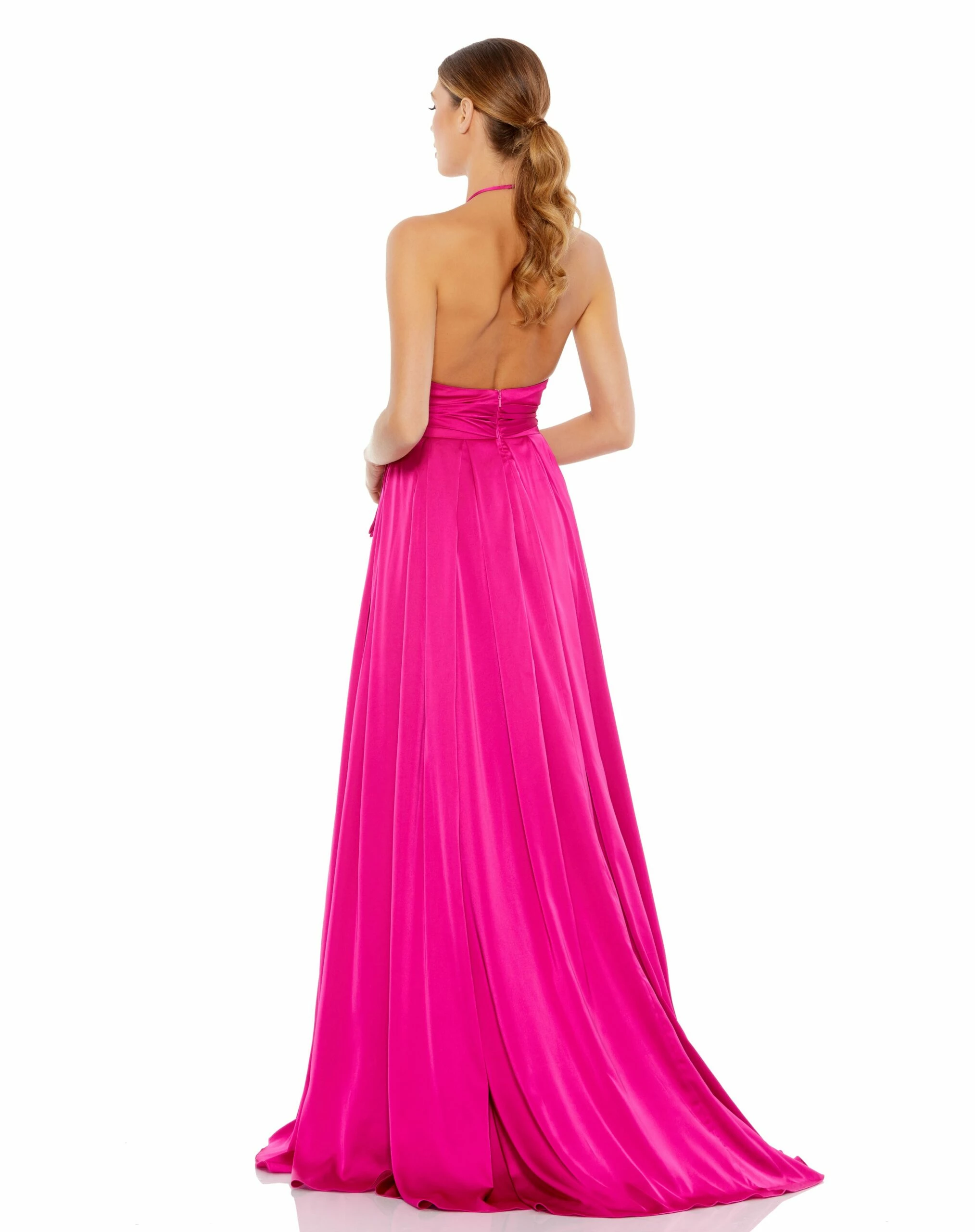 Charmeuse Halter Strap Soft Tie Waist Gown 4 Charmeuse Halter Strap Soft Tie Waist Gown - Image 2