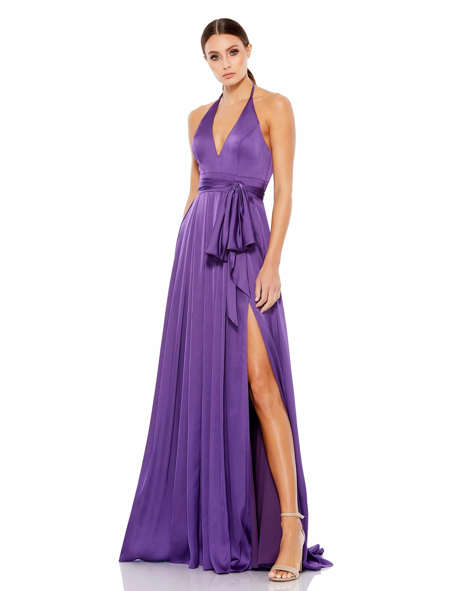Charmeuse Halter Strap Soft Tie Waist Gown 8 Charmeuse Halter Strap Soft Tie Waist Gown - Image 6