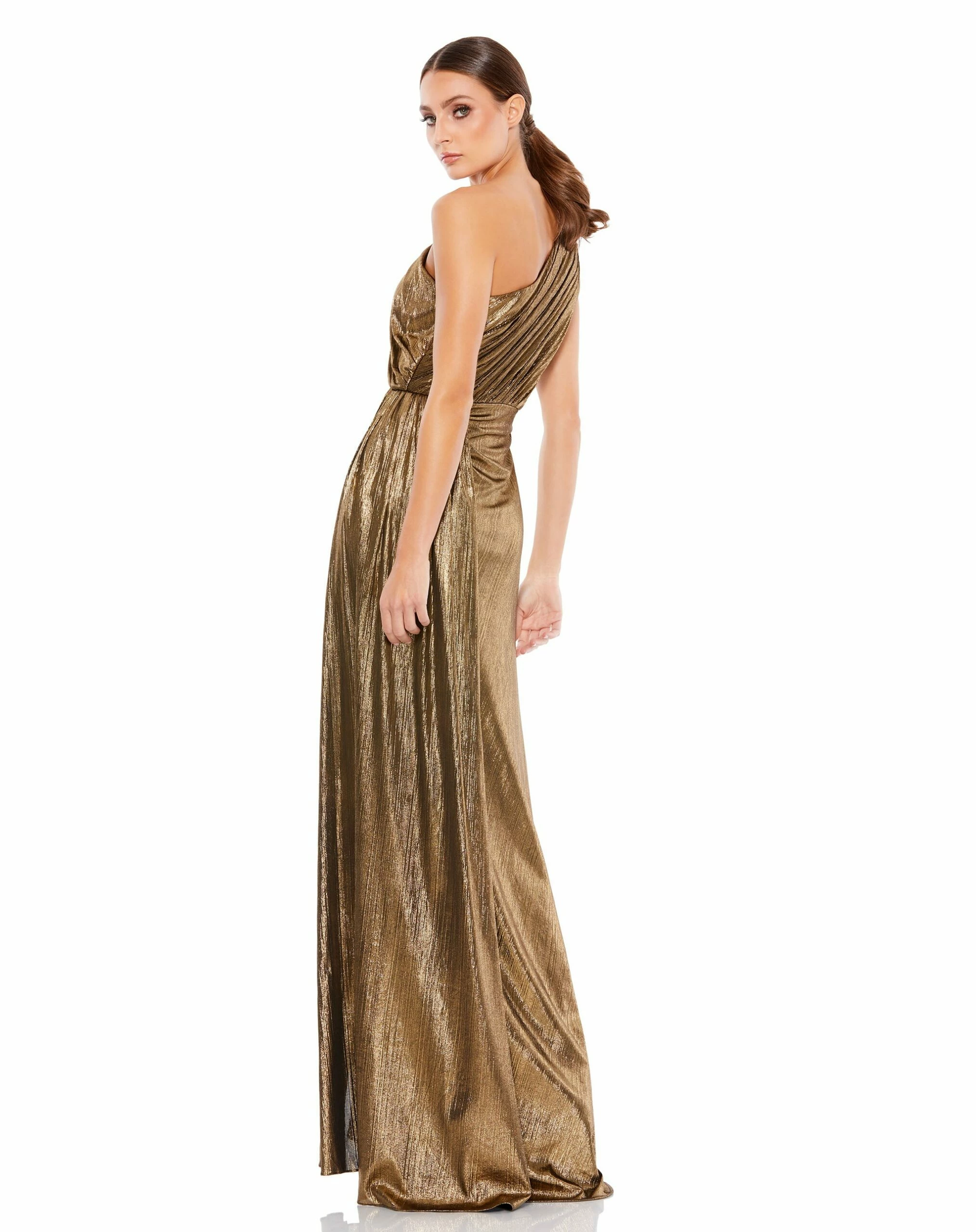 Metallic Draped One Shoulder Grecian Dress 4 Metallic Draped One Shoulder Grecian Dress - Image 2