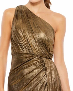 Metallic Draped One Shoulder Grecian Dress 10 Metallic Draped One Shoulder Grecian Dress -Women's Skirt 26537 ANG 3 WS