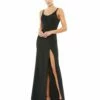 Sleeveless Crystal Scoop Neckline Column Gown