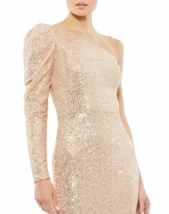 Sequined One Shoulder Trumpet Gown -Women's Skirt 26591 ROG 3 WS
