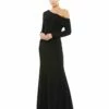 Drop Shoulder Long Sleeve Column Gown -Women's Skirt 26595 BLK Default 1 WS