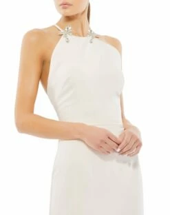 Bow Halter Criss-Cross Column Gown -Women's Skirt 26618 BSH 3 WS