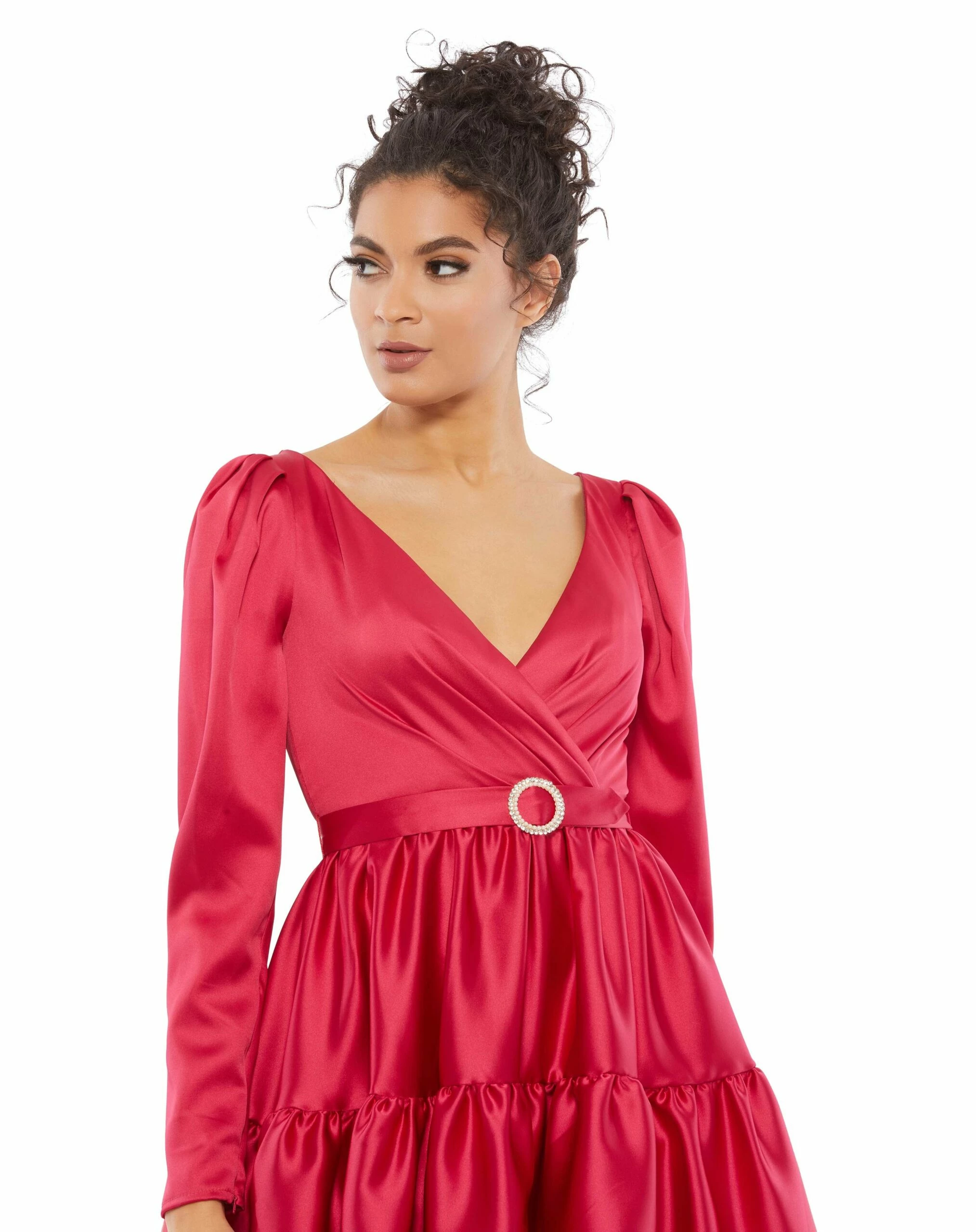 Tiered V-Neck Belted Mini Dress 5 Tiered V-Neck Belted Mini Dress - Image 3
