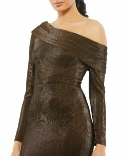 Textured Metallic Off-the-Shoulder Trumpet Gown -Women's Skirt 26660 CHO 3 WS