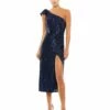 Sequined One Shoulder Bow Midi Dress 2 Sequined One Shoulder Bow Midi Dress -Women's Skirt 26689 MID Default 1 WS