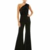 Sequined One Shoulder Jumpsuit 1 Sequined One Shoulder Jumpsuit -Women's Skirt 26716 Black AB