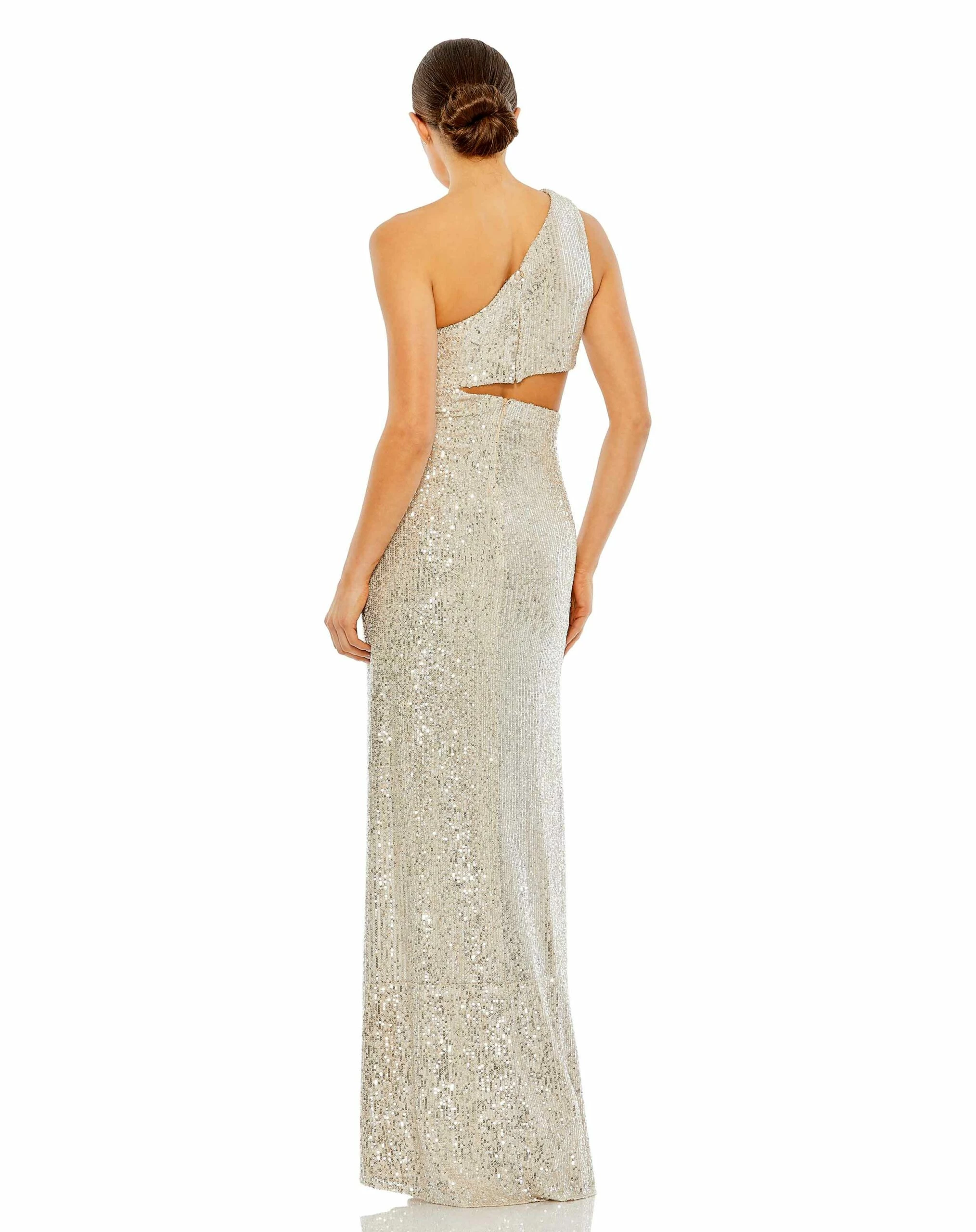 Sequin One Shoulder Cut Out Gown 4 Sequin One Shoulder Cut Out Gown - Image 2