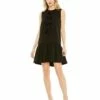 Sleeveless Bow Detail Tiered Hem A Line Dress -Women's Skirt 27032 Black AB