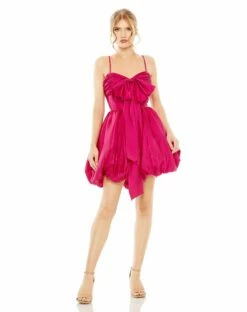Spaghetti Strap Center Bow Balloon Mini Dress -Women's Skirt 27040 FUC Default 1 WS