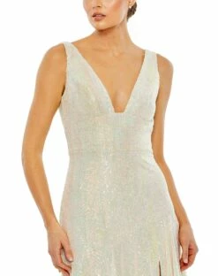 Sequin Asymmetrical Ruffle Tiered Gown -Women's Skirt 27046 Iridescent CL