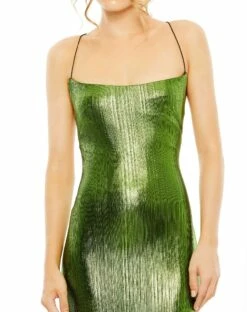 Metallic Corset Back Column Gown -Women's Skirt 27061 AppleGreen CL