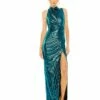 High Neck Sleevelss Gown -Women's Skirt 27085 Peacock AB
