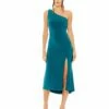 One Shoulder Cowl Back Jersey Midi Dress -Women's Skirt 27140 Peacock AB