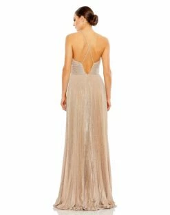 Shimmer Pleated V Neck Gown -Women's Skirt 30725 ROG 2 WS