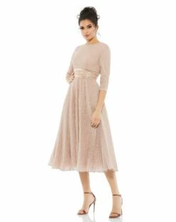 Shimmering 3/4 Sleeve A-Line Midi Dress -Women's Skirt 30750 ROG 1 WS