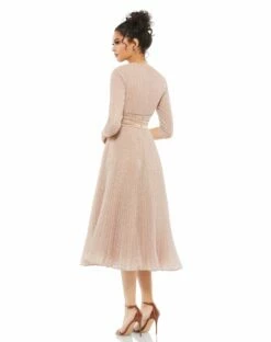 Shimmering 3/4 Sleeve A-Line Midi Dress -Women's Skirt 30750 ROG 2 WS