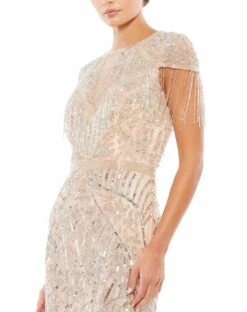 Embellished Fringe Cap Sleeve Trumpet Gown 12 Embellished Fringe Cap Sleeve Trumpet Gown -Women's Skirt 4715 PLA 3 WS 2654904a 1339 44c7 8f7a 359985556097