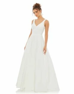 Classic Sleeveless A-Line Ball Gown -Women's Skirt 48924 WHT 1 WS