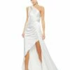 One Shoulder Cutout Charmeuse Gown -Women's Skirt 49006 WHT Default 1 WS