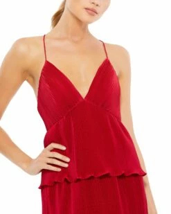 Spaghetti Strap Ruffle Layered Maxi Dress -Women's Skirt 49083 RED 3 WS e8bd699c f7f7 42ae a65c a0dc7e29d8c7