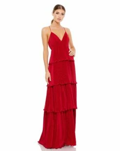 Spaghetti Strap Ruffle Layered Maxi Dress -Women's Skirt 49083 RED Default 1 WS 2a6e29f5 04e8 400f 9358 3f53f72dc6ba