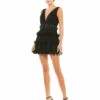 Pleated Tiered Ruffle Mini Dress -Women's Skirt 49120 BLK Default 1 WS