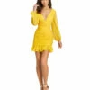 Full Body Ruched Mini Dress 1 Full Body Ruched Mini Dress -Women's Skirt 49123 YEL Default 1 WS