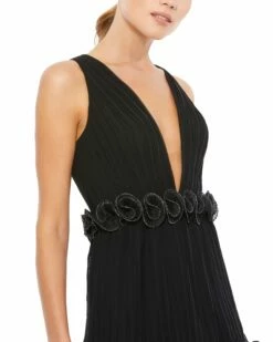 Rosette Ruffle Layered Roseette Maxi Dress -Women's Skirt 49281 BLK 3 WS