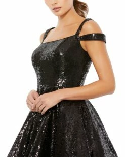 Sequined Cut Out Shoulder Skater Dress -Women's Skirt 49484 NIS 3 WS