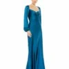 Sweetheart Neckline Puff Sleeve Gown -Women's Skirt 49519 OceanBlue AB