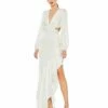 Cut Out Asymettical Ruffled Gown -Women's Skirt 49524 White AB 01cabe01 a874 45aa b430 207bb7a40a66