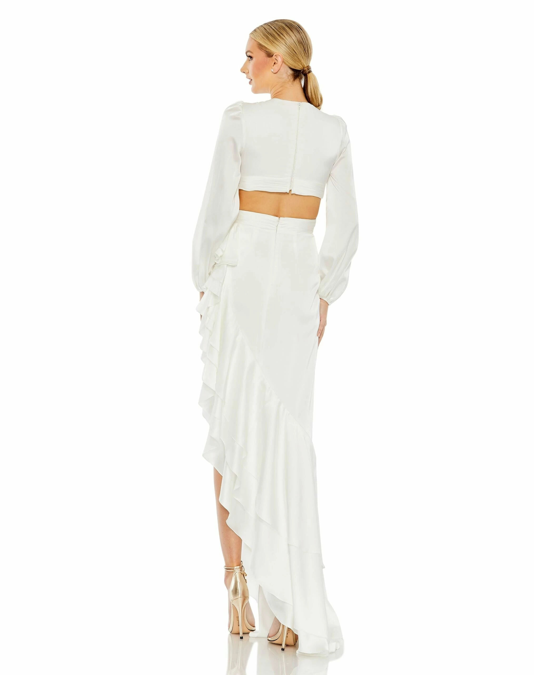 Cut Out Asymettical Ruffled Gown 4 Cut Out Asymettical Ruffled Gown - Image 2