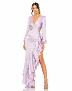 Cut Out Asymettical Ruffled Gown 13 Cut Out Asymettical Ruffled Gown -Women's Skirt 49524 LIL Default 1 WS