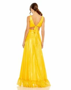 Cut Out High Low Ruffle Gown 24 Cut Out High Low Ruffle Gown -Women's Skirt 49526 Marigold BK