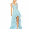 Cut Out High Low Ruffle Gown -Women's Skirt 49526 PowderBlue AB