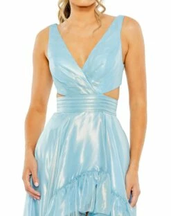 Cut Out High Low Ruffle Gown 16 Cut Out High Low Ruffle Gown -Women's Skirt 49526 PowderBlue CL