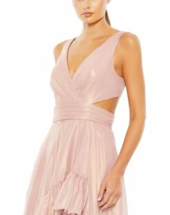 Cut Out High Low Ruffle Gown 22 Cut Out High Low Ruffle Gown -Women's Skirt 49526 RoseGold CL