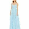 Pleated Sleeveless Flowy Gown -Women's Skirt 49533 PowderBlue AB