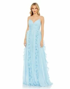 Pleated Sleeveless Flowy Gown