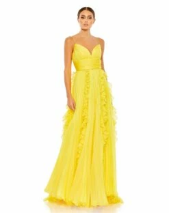 Pleated Sleeveless Flowy Gown -Women's Skirt 49533 Sunshine AB