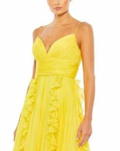 Pleated Sleeveless Flowy Gown -Women's Skirt 49533 Sunshine CL