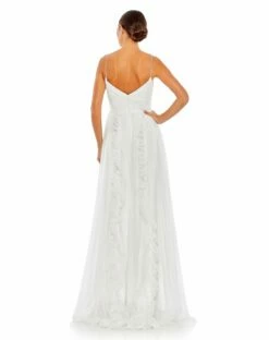 Pleated Sleeveless Flowy Gown -Women's Skirt 49533 White BK