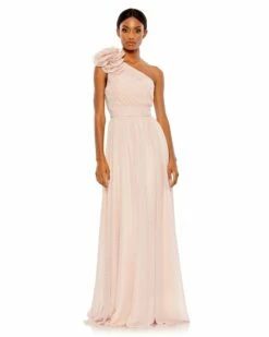 Polka Dot Ruffled One Shoulder Gown -Women's Skirt 49536 PRC Default 1 WS